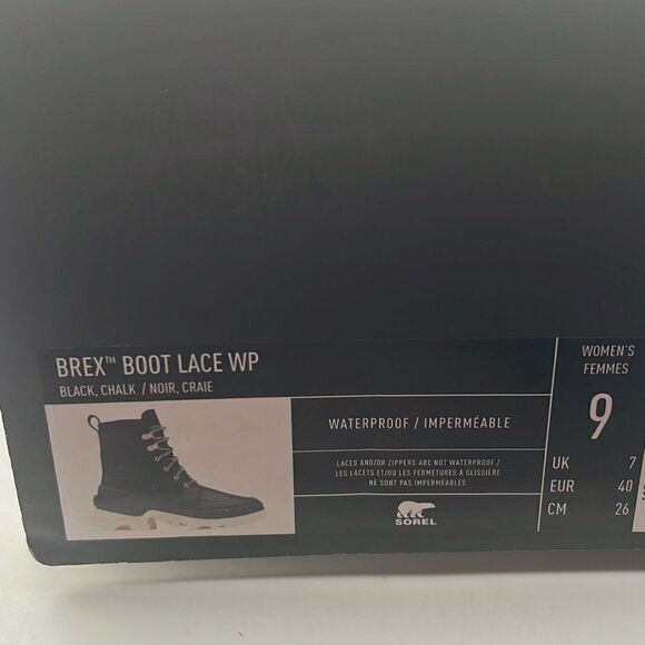 Sorel Brex Lace-Up Waterproof Bootie Heel Cozy Lace BLK Boots Women Size 9 NWB - Picture 11 of 12